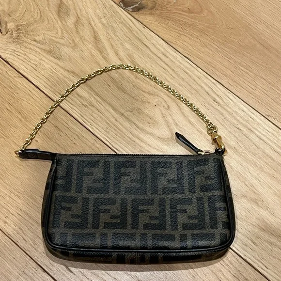 Authentic Fendi Small Leather Pouch Bag - Picture 7 of 10